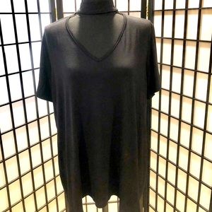 Black cotton stretch Top.  Size - 1X